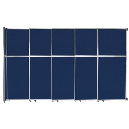 Versare Operable Wall Sliding Room Divider 15'7" x 10'3/4" Navy Blue Fabric 1072503-1